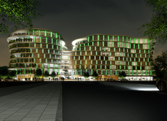 Sofia Gate Gardens_Businesscenter Sofia/Bulgarien_bei Nacht Tröger Architekten München 1/6